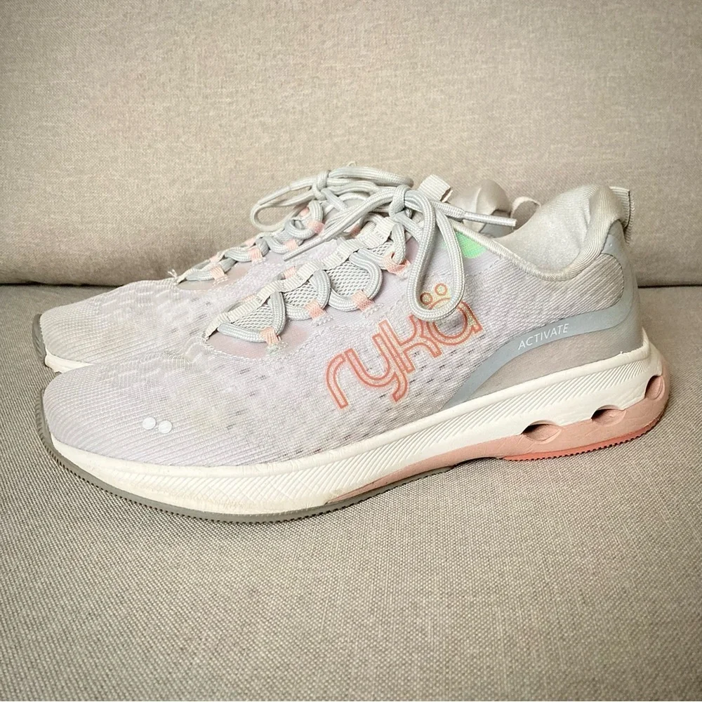 Ryka Activate Athletic Shoes White Pink 6.5